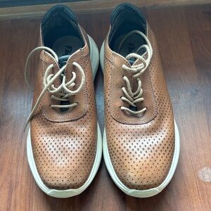 Elegant Tan Perforated Leather Oxfords